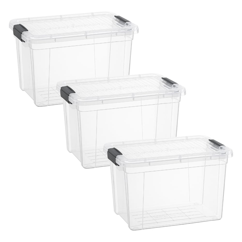 2.5 Quart Clear Plastic Storage Boxes with Lids (3 Count)
