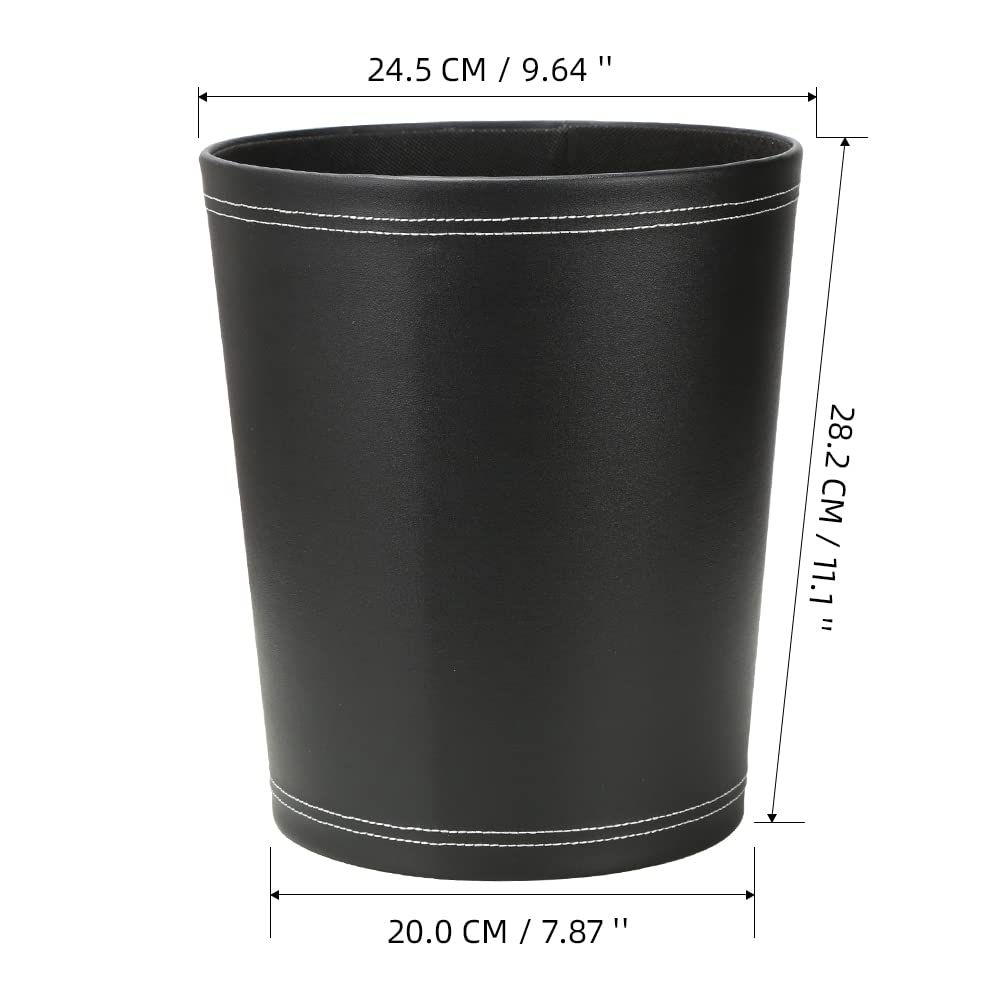 Classic Pu Leather Trash Can Wastebasket