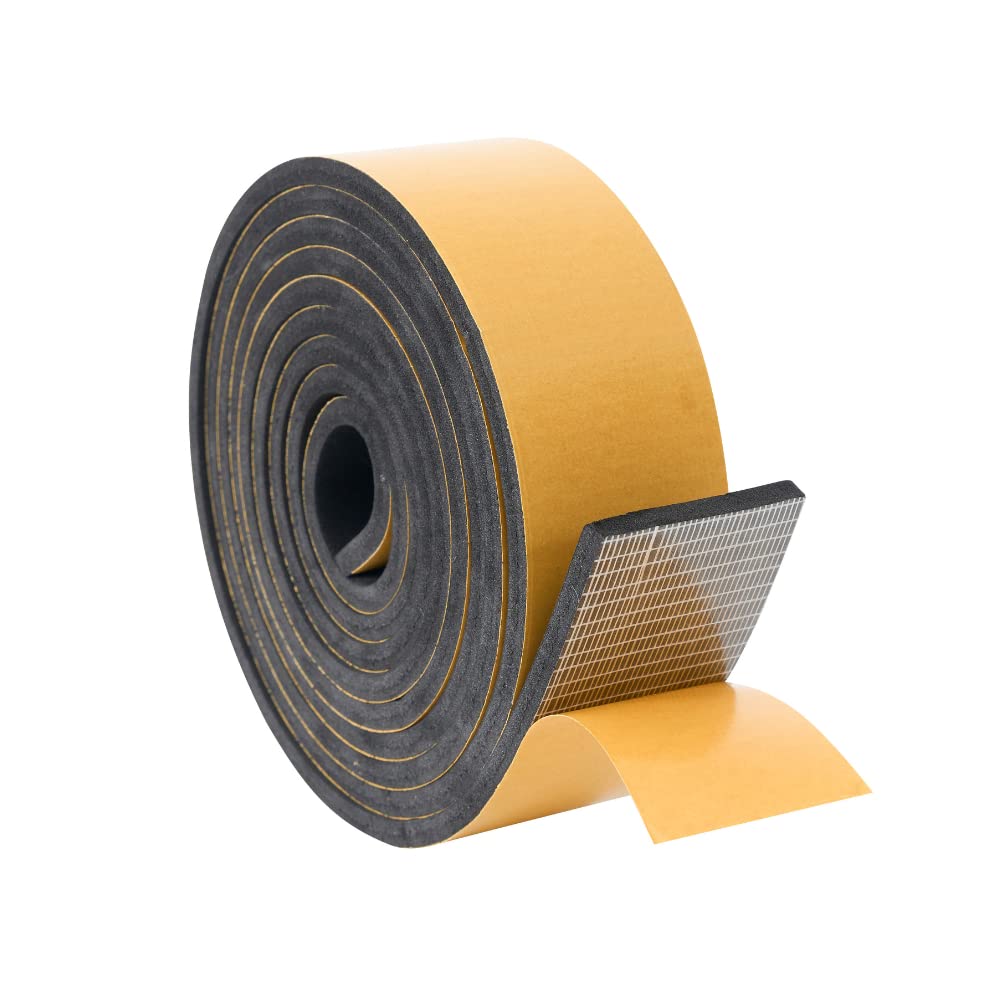 High Density Foam Weather Stripping Door Seal Strip Insulation Tape Roll for Insulating Door Frame (10 Foot)