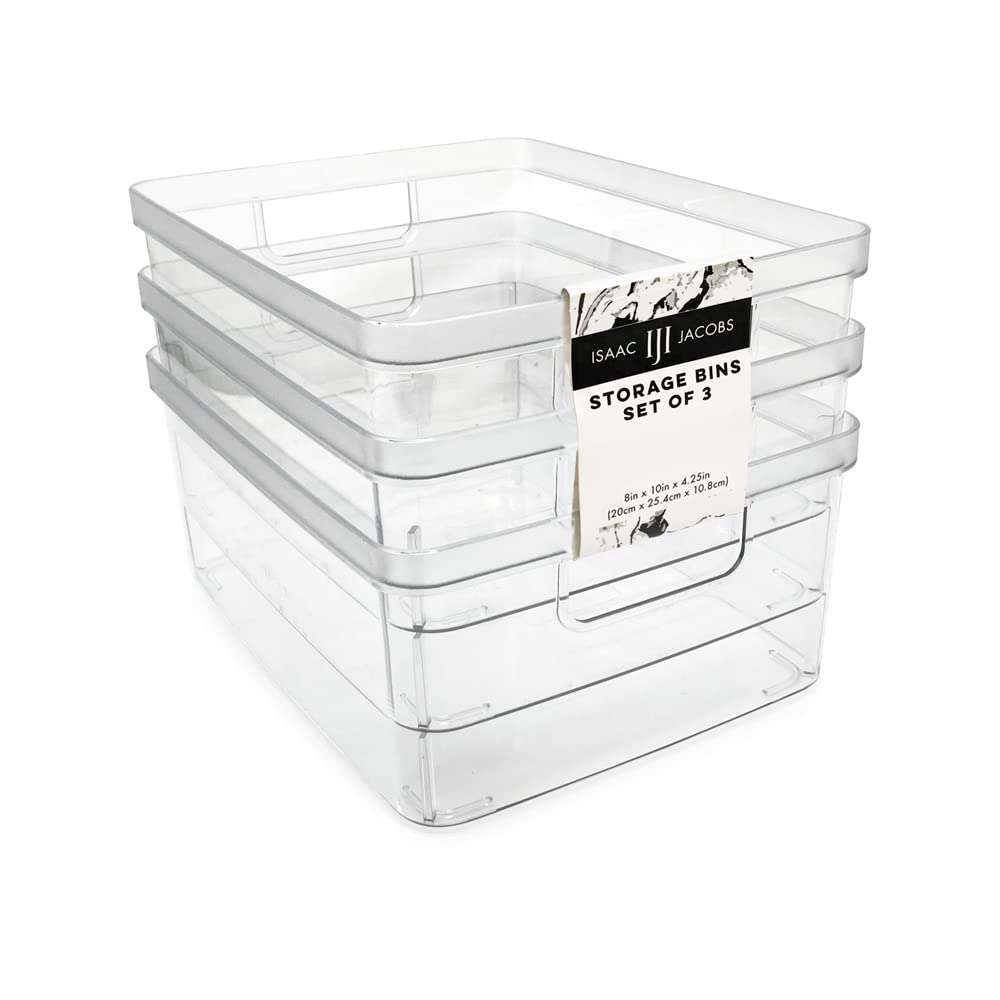 3 Pack Medium Clear Storage Bins (3 Count)