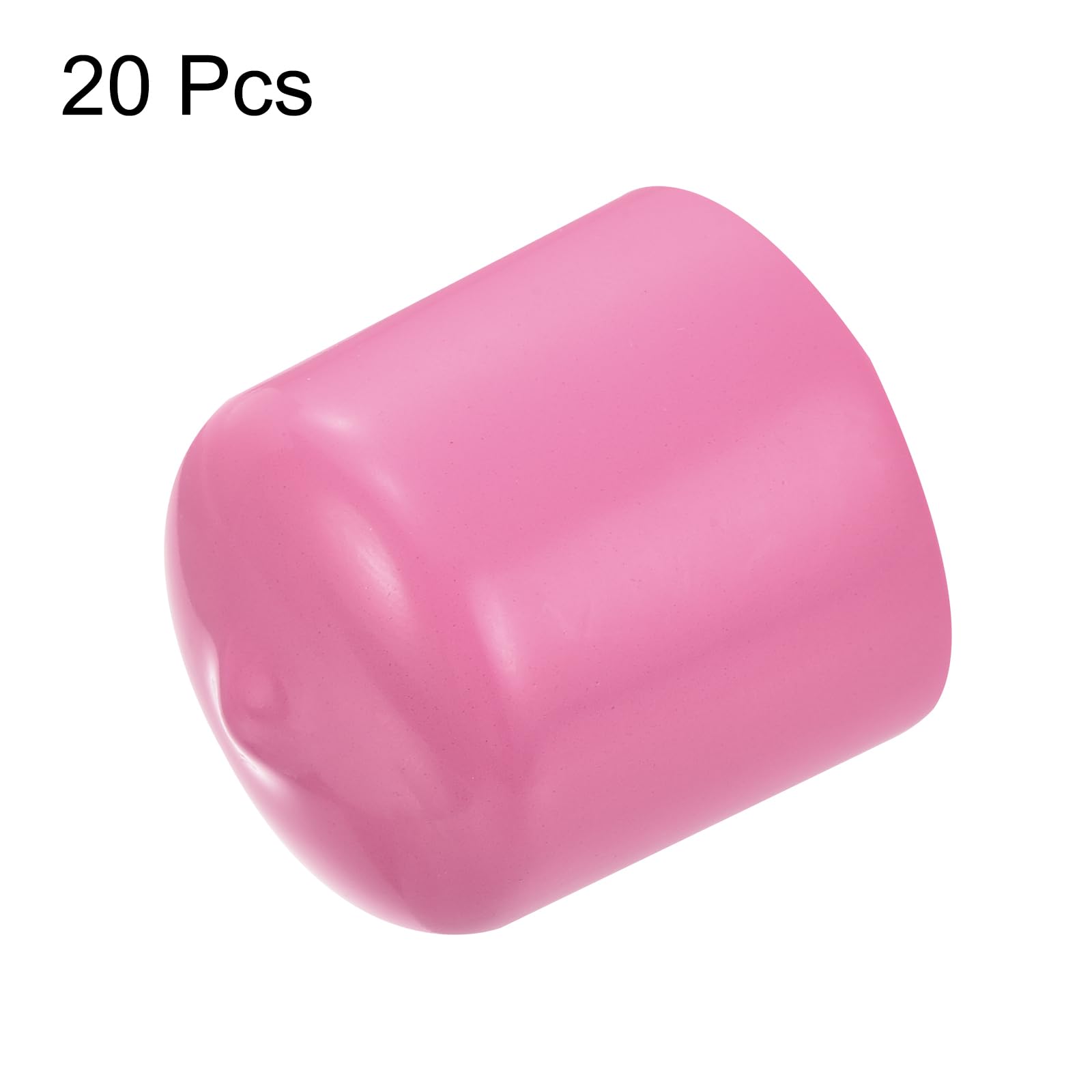 20pcs Rubber End Caps 23mm ID Vinyl PVC Round Tube Bolt Cap Cover Screw Thread Protectors Pink