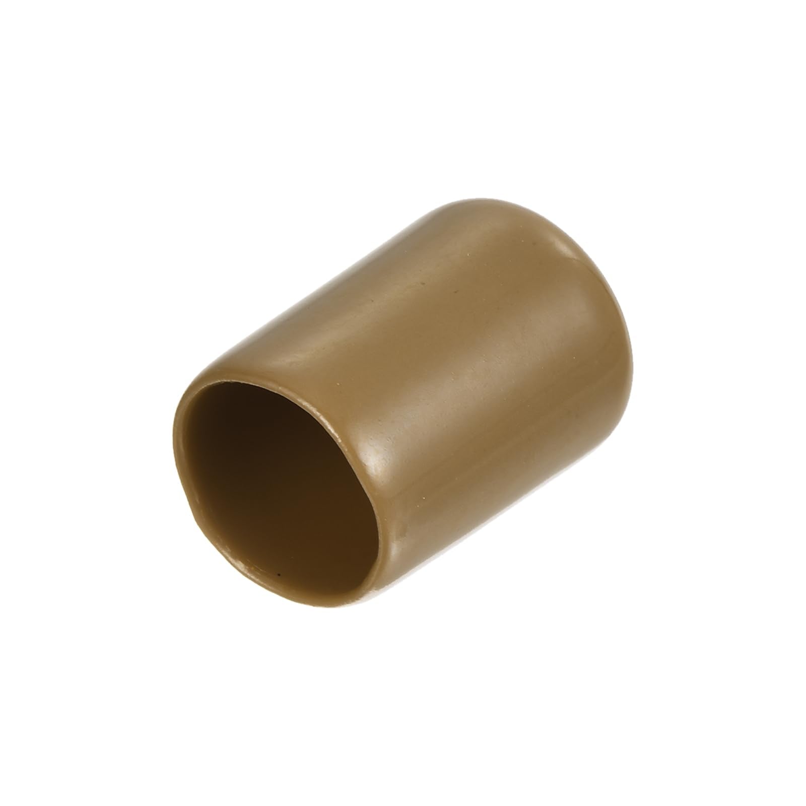 20pcs Rubber End Caps 14.5mm ID Vinyl PVC Round Tube Bolt Cap Cover Screw Thread Protectors Light Brown
