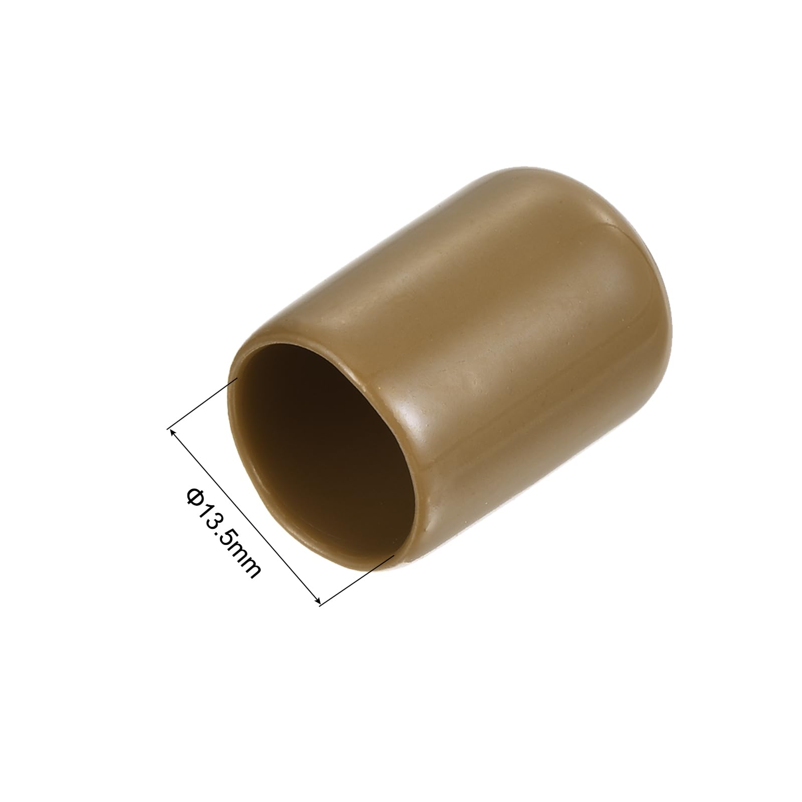 20pcs Rubber End Caps 13.5mm ID Vinyl PVC Round Tube Bolt Cap Cover Screw Thread Protectors Light Brown