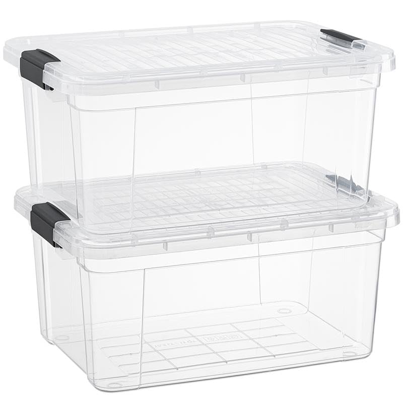 Clear Storage Boxes with Lids (2 Count)