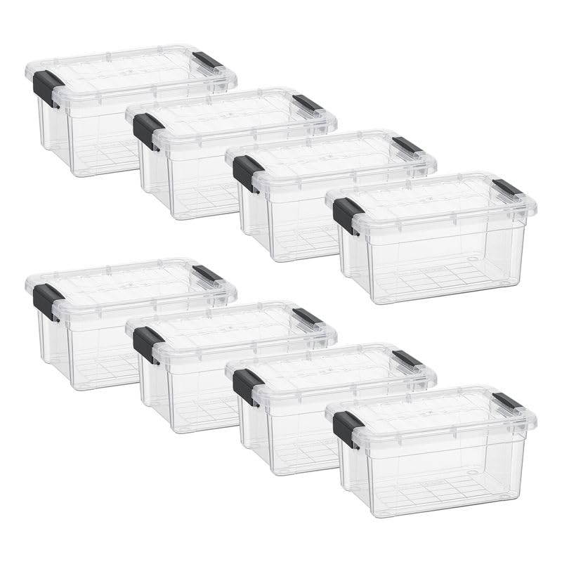 Clear Storage Boxes with Lids (8 Count)
