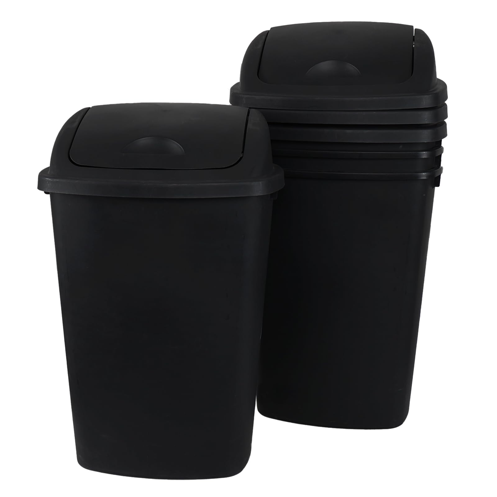 4 Pack 13 Gallon Kitchen Trash Garbage Can with Swing Lid (4 Count)