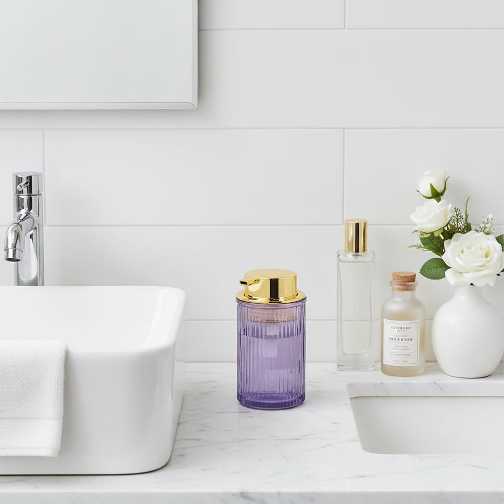 Foaming Soap Dispenser Purple Glass Foam Hand Soap Dispenser