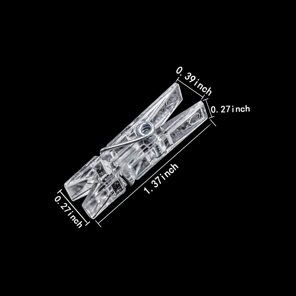 128 Pieces Mini Transparent Plastic Clear Clips (128 Count)