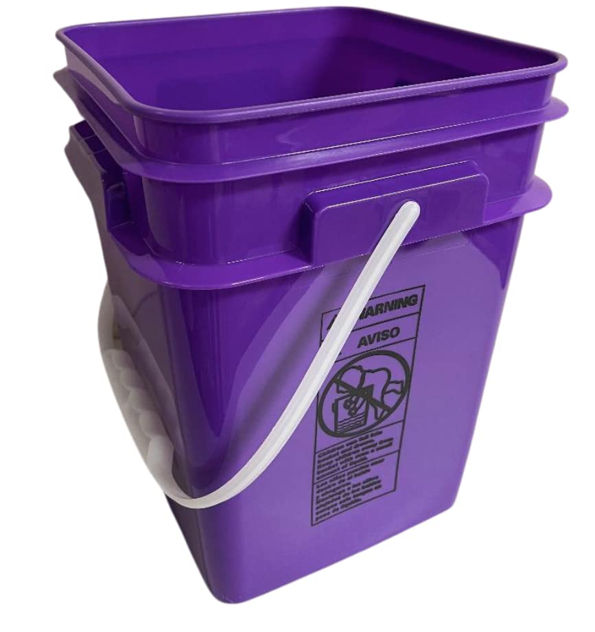 4 Gallon Square Food Grade Bucket Pail with Plastic Handles and Lid