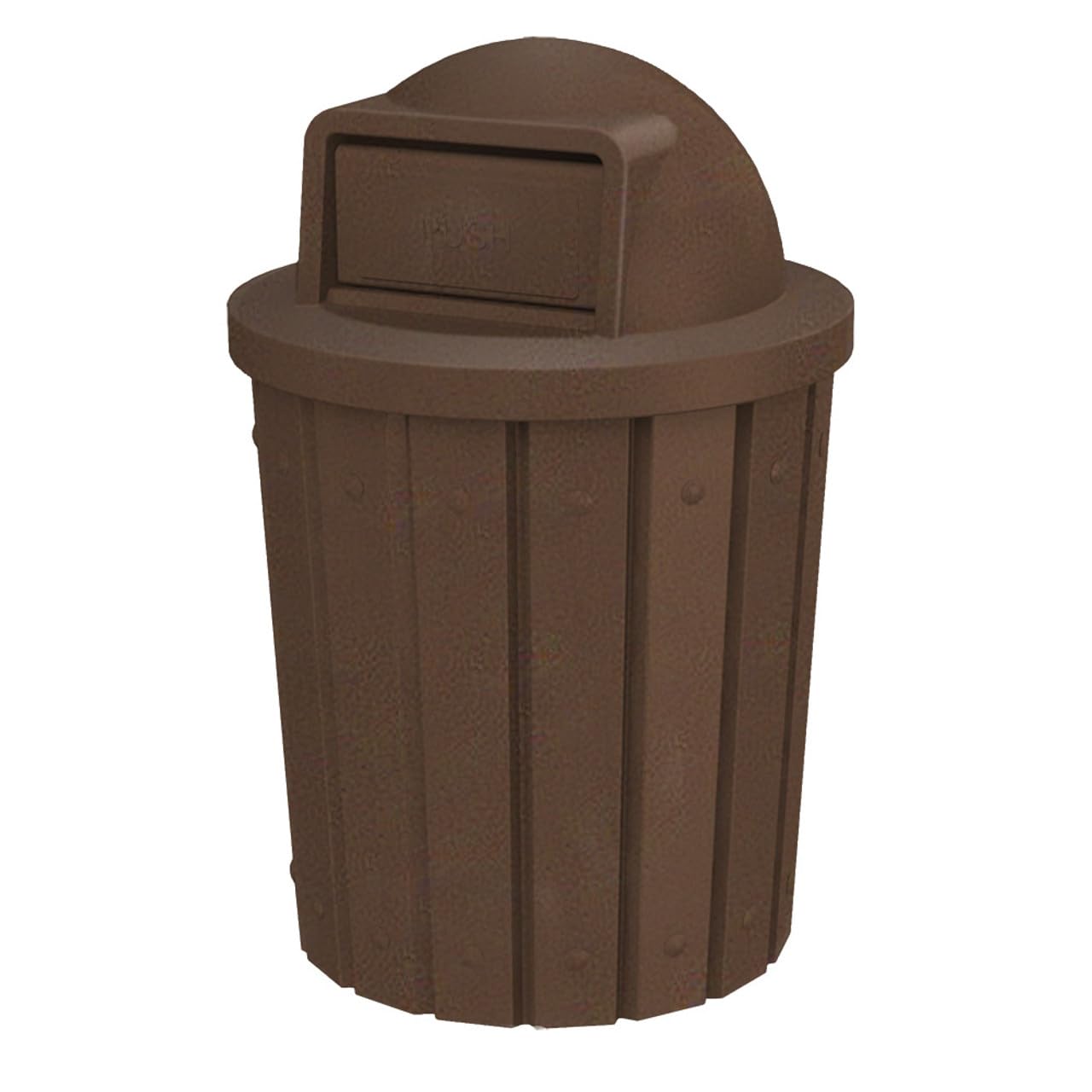 Campus Collection 42 Gallon Plastic Commercial Garbage Can with Push Lid