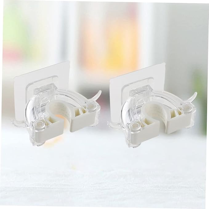 IMIKEYA 2pcs Mop Holder Wall Mount Broom Hanger Clip Seamless Mop Hook Home Kitchen Bathroom Organizer Plastic Material Easy Install