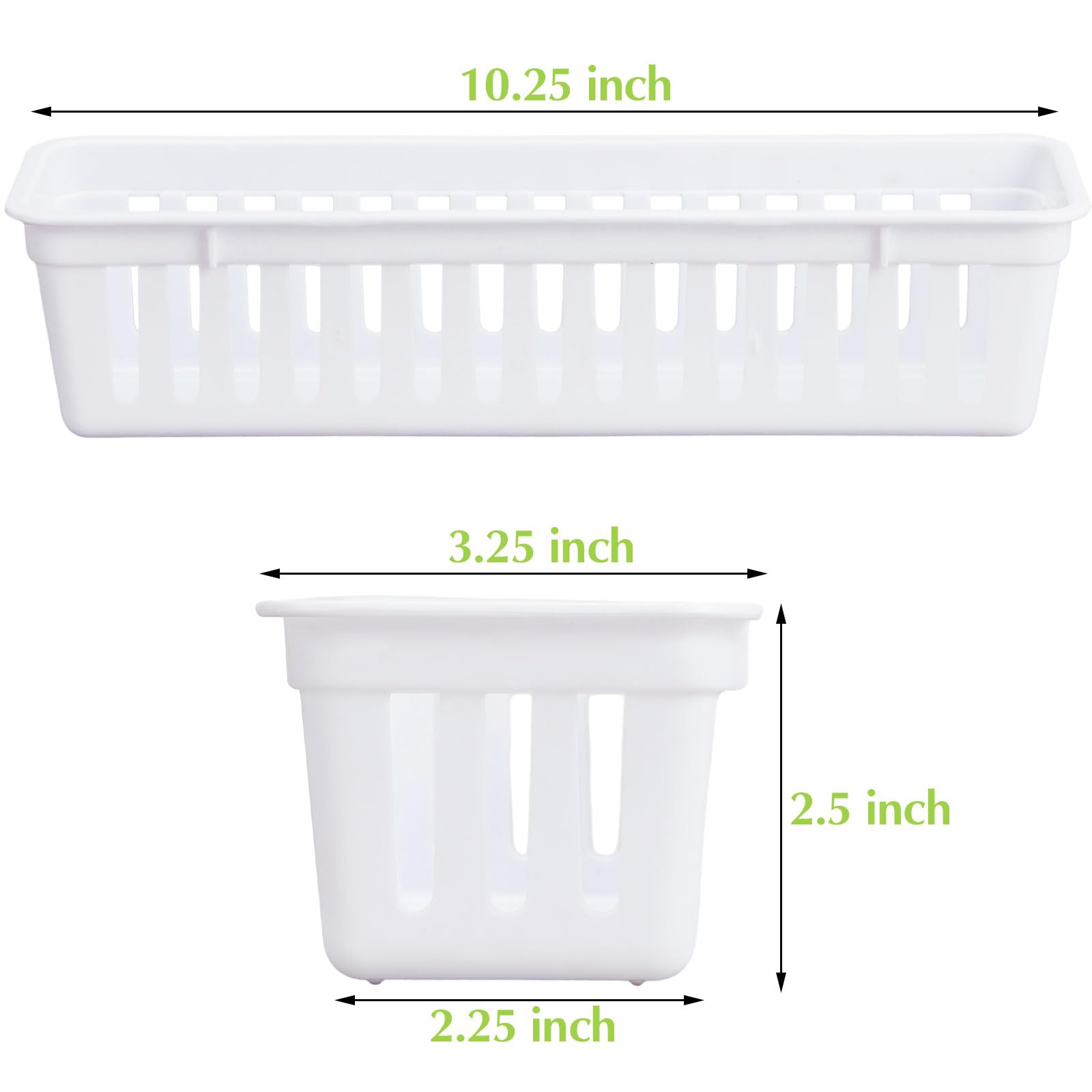 12 Pack Slim Plastic Storage Baskets Tray for Organizing 10.25x3.25x2.5 Inch Small Narrow Storage Bins Stackable Drawer Pencil Trays Holder for Desk Garage Cabinet Container (12 Count)