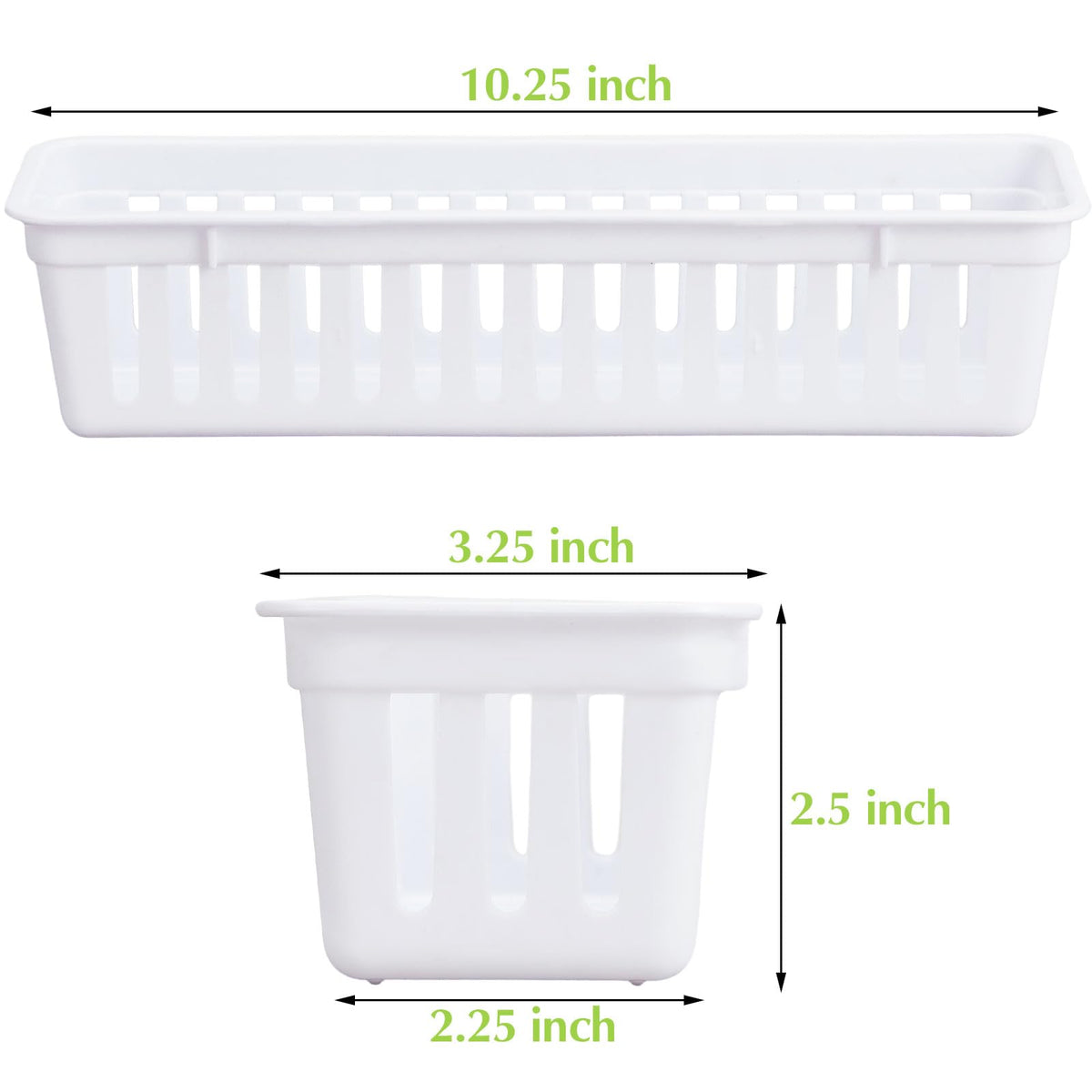 12 Pack Slim Plastic Storage Baskets Tray for Organizing 10.25x3.25x2.5 Inch Small Narrow Storage Bins Stackable Drawer Pencil Trays Holder for Desk Garage Cabinet Container (12 Count)