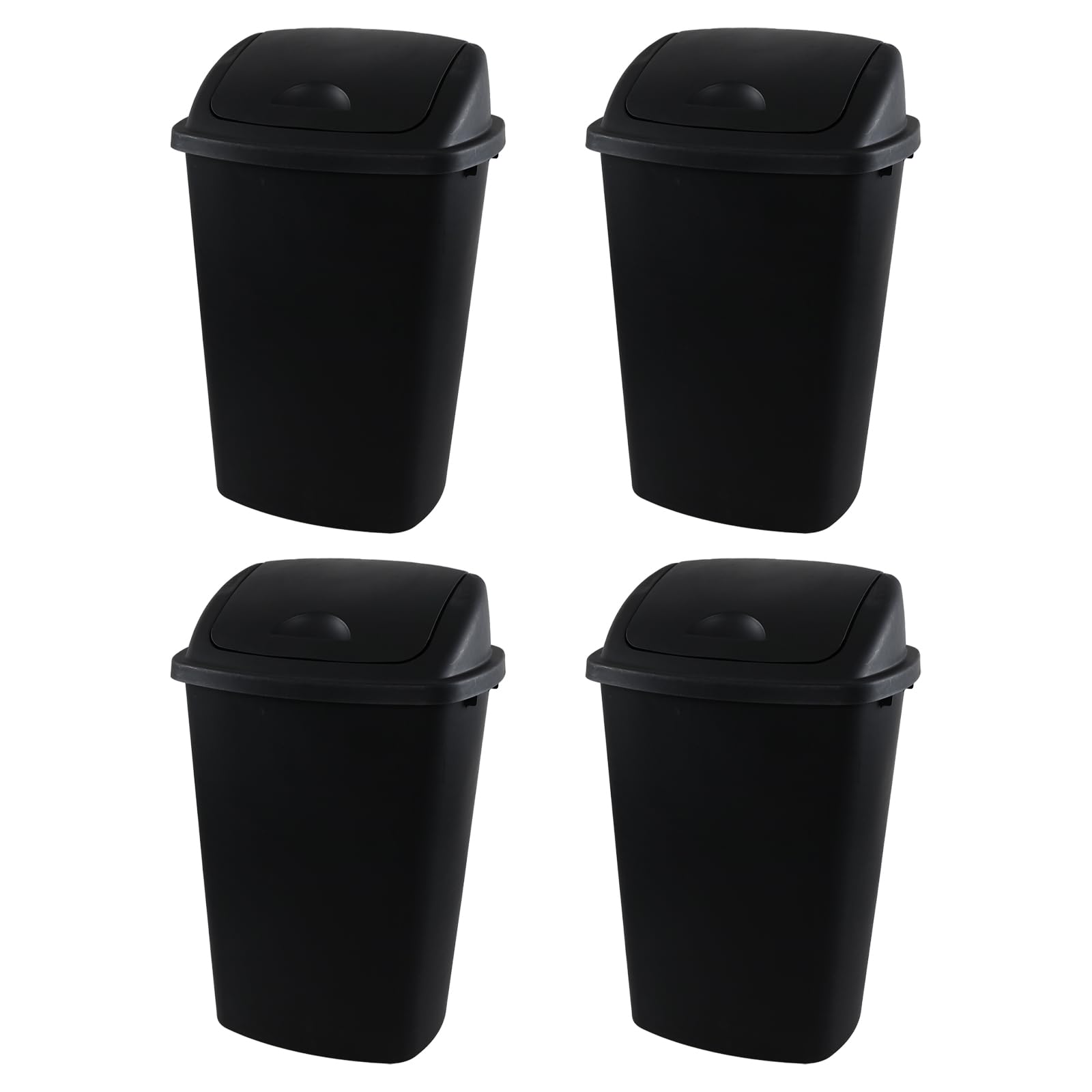 13 Gallon Kitchen Trash Can with Swing Lid (4 Count)