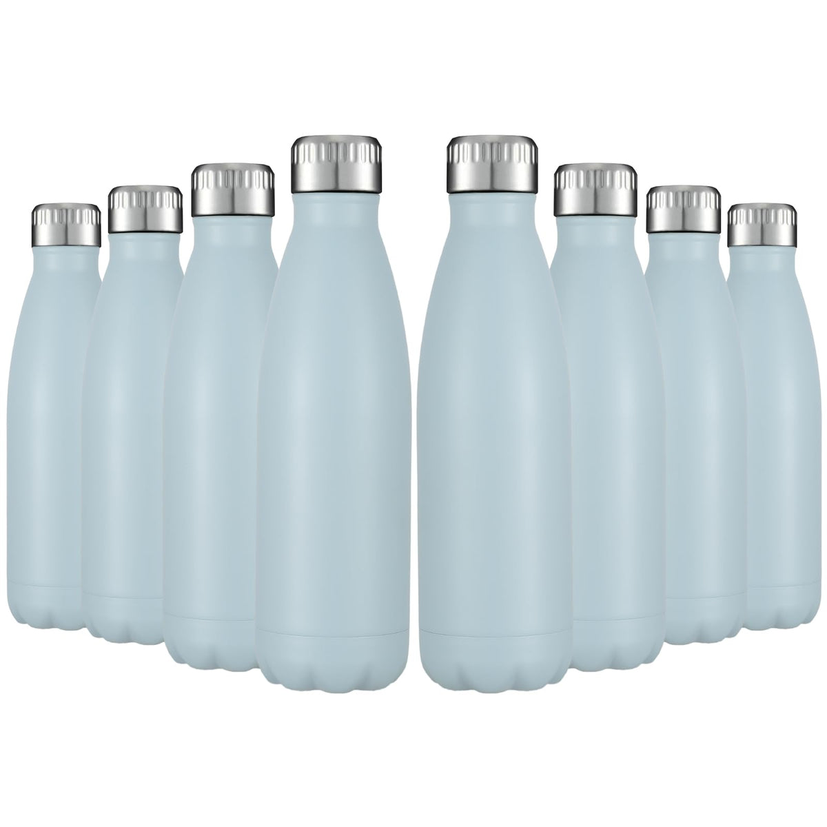 17oz Stainless Steel Water Bottles Bulk (8 Count)