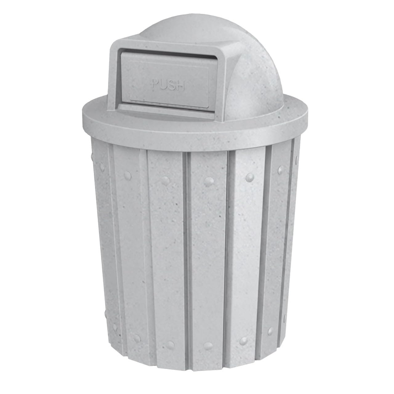 Campus Collection 42 Gallon Plastic Commercial Garbage Can with Push Lid
