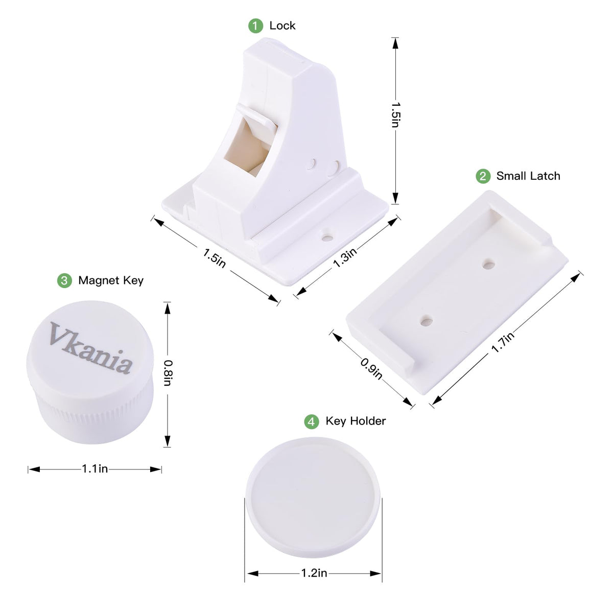 10 Pack Vkania Magnetic Cabinet Locks Baby Proofing (10 Count)