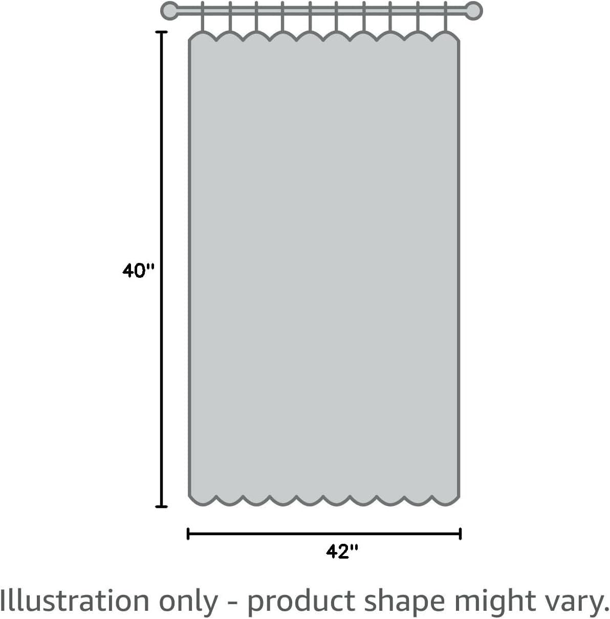 Pure White Curtains 40 Inches Length for Kitchen Windows (2 Count)
