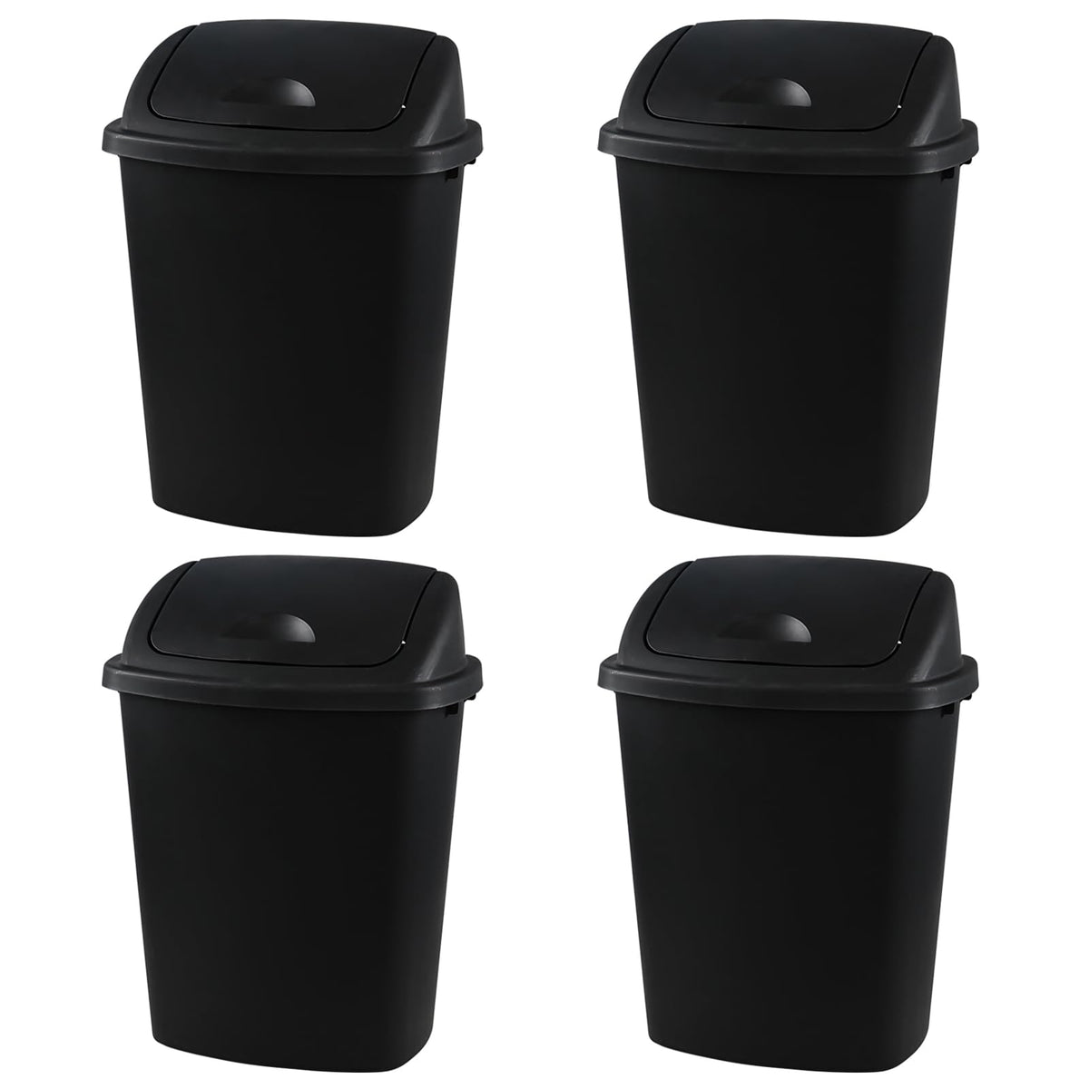 4 Pack 10 Gallon Kitchen Trash Can with Swing Lid (4 Count)