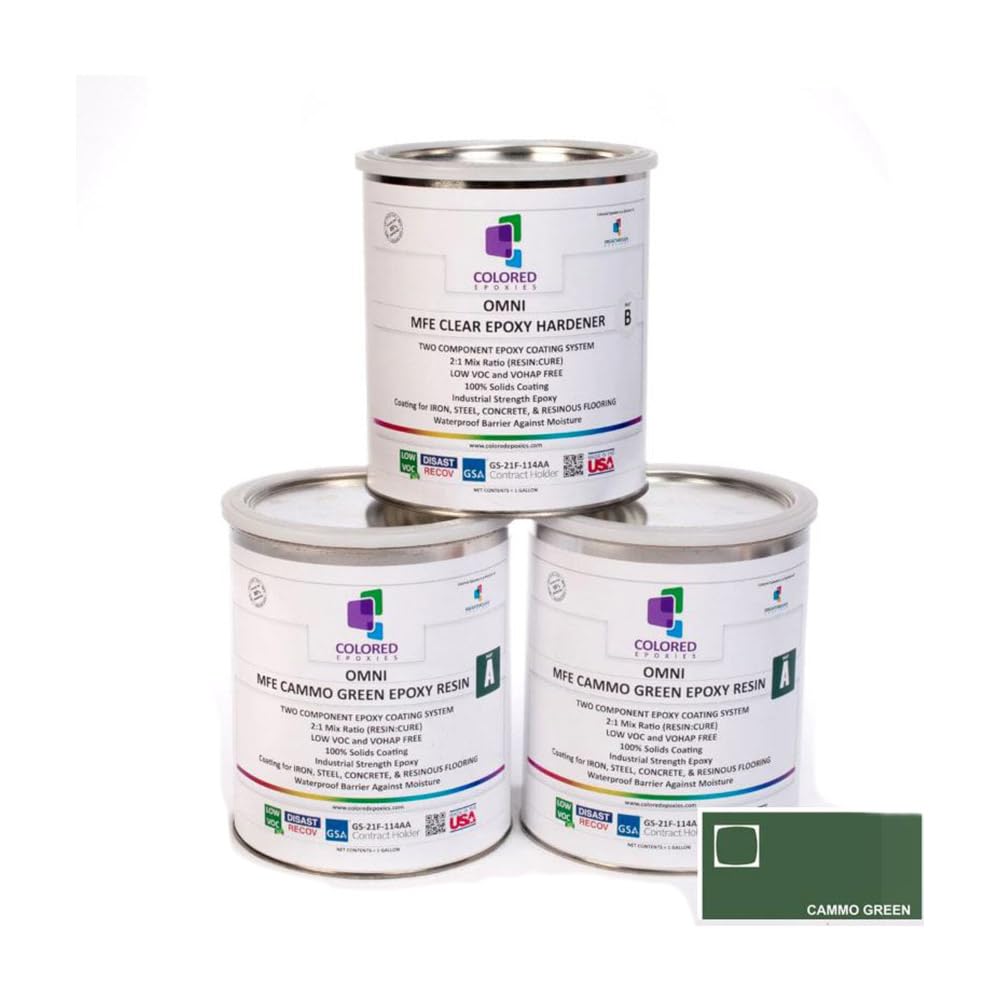 Cammo Green Epoxy Resin Coating Made with Beautiful and Vibrant Pigments (1920 Fl Oz)