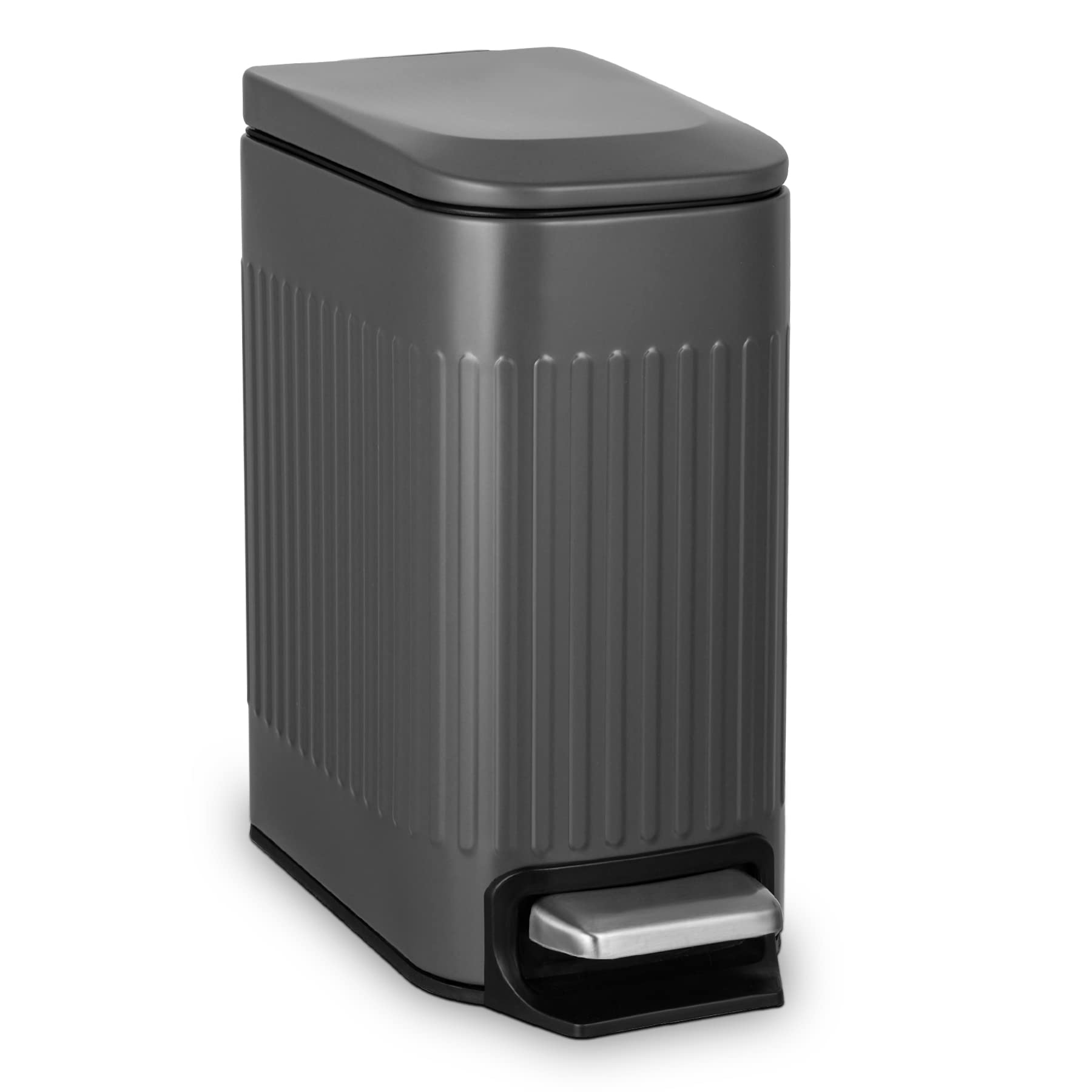 Small 1.6 Gallon Stainless Steel Trash Can with Removable Inner Bucket