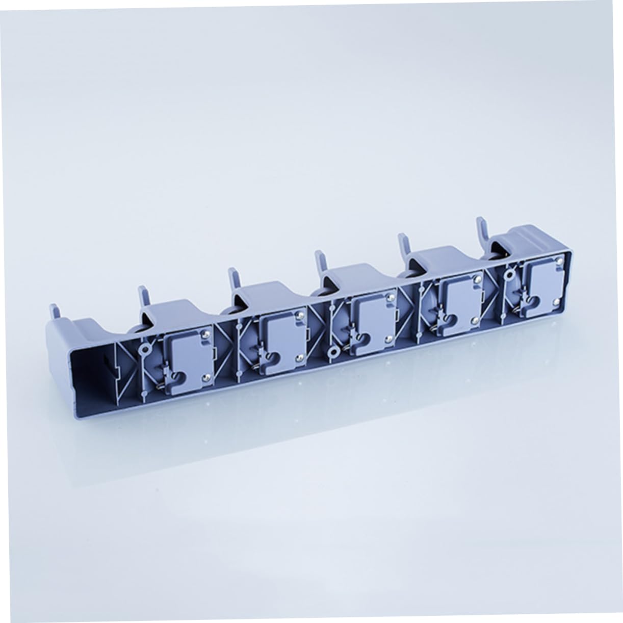 2pcs Multi purpose Wall Mounted Mop Organizer Positions and Hooks for Efficient Tool Storage for Bathroom Kitchen and Garage Use Easy Installation Sturdy Design Blue