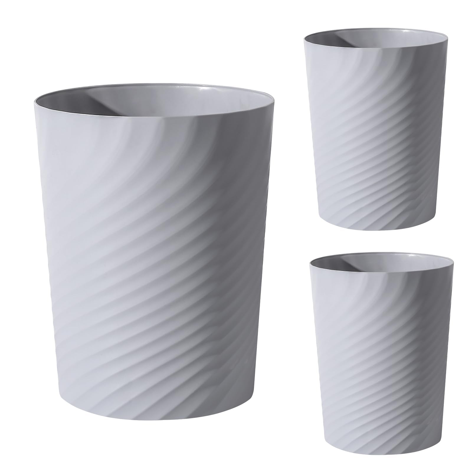 Plastic Small Bathroom Trash Can Wastebasket Garbage Can (3 Count)