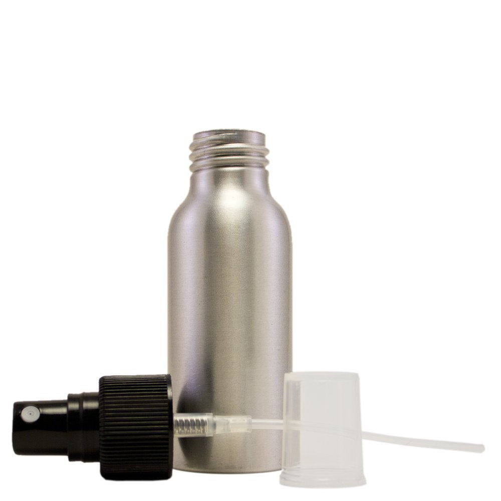 2 fl oz Aluminum Bottle with Black Spray Cap (12 ct)