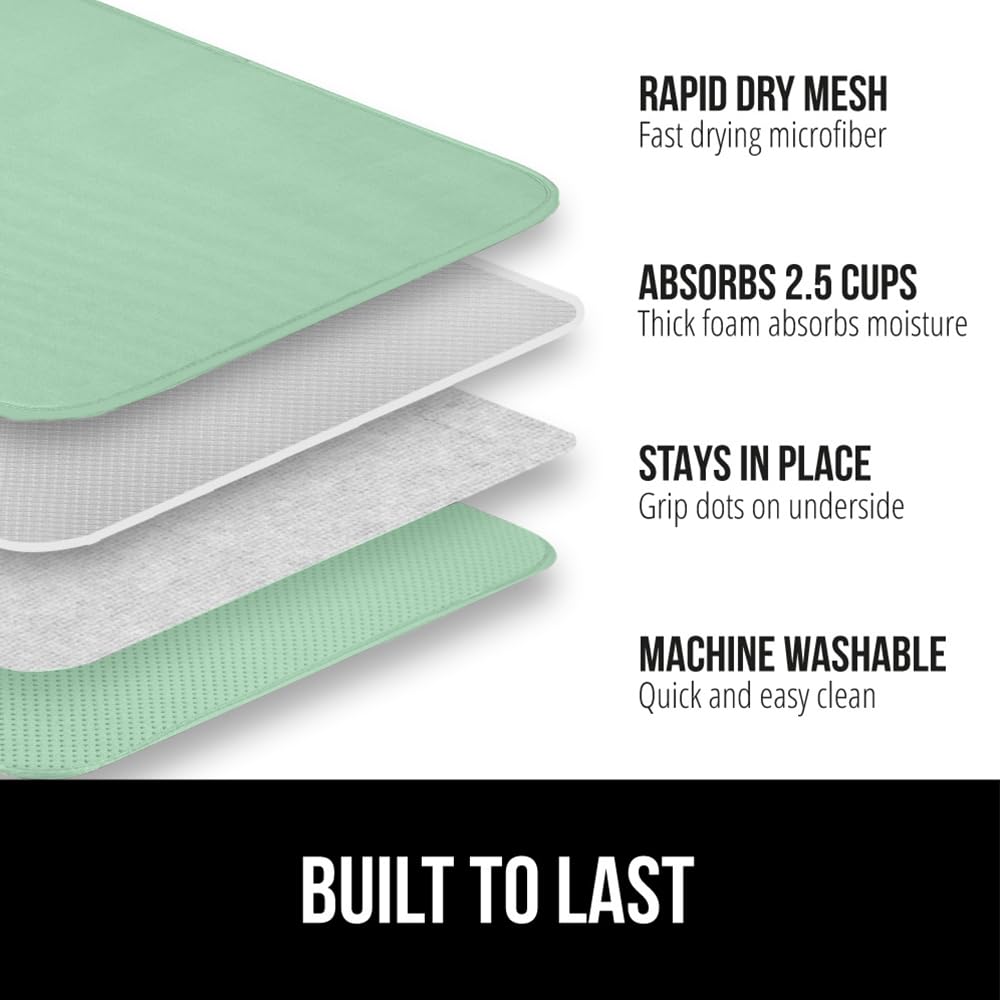 Ultra Water Absorbent Microfiber Dish Drying Mat (2 Count)