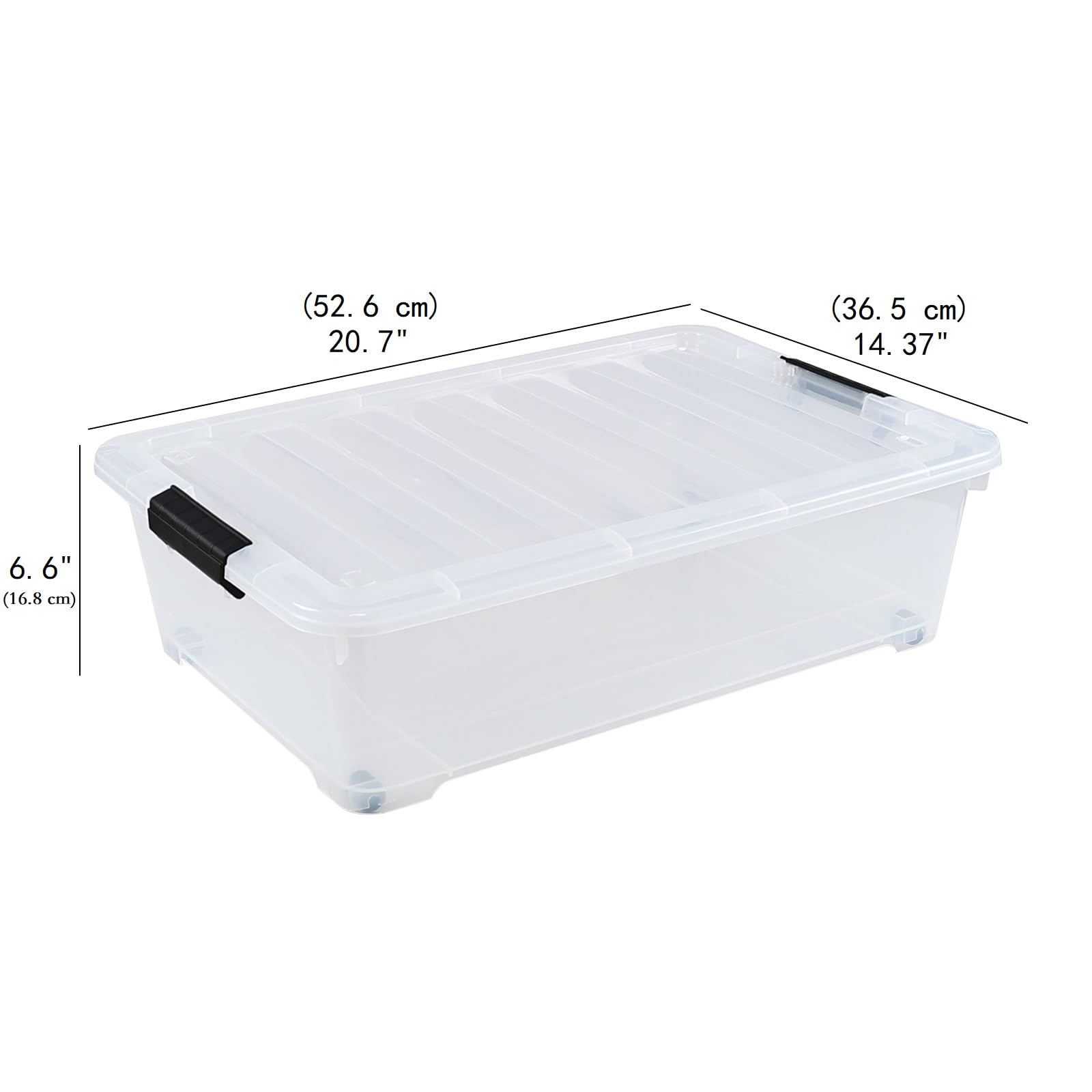 3 Pack 20 Quart Plastic Wheeled Latching Storage Boxes (3 Count)