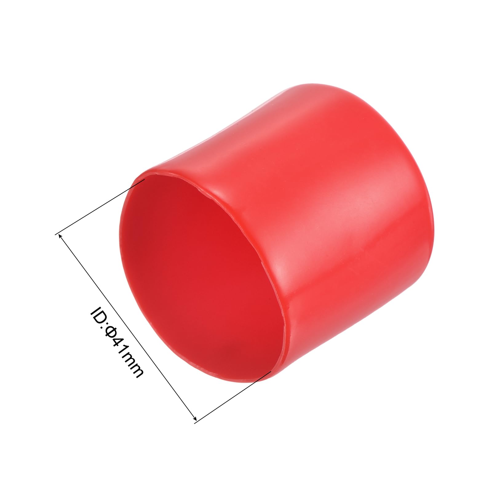 20pcs Rubber End Caps 41mm ID Vinyl Round Tube Bolt Cap Cover Thread Protectors Red