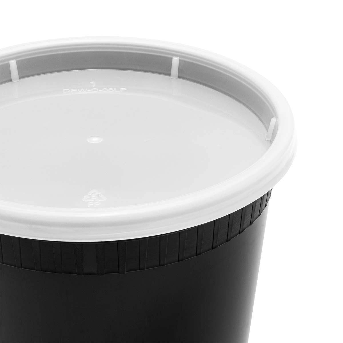 32oz 240 ct Black PP Injection Molded Round Deli Containers with Lids (240 Count)