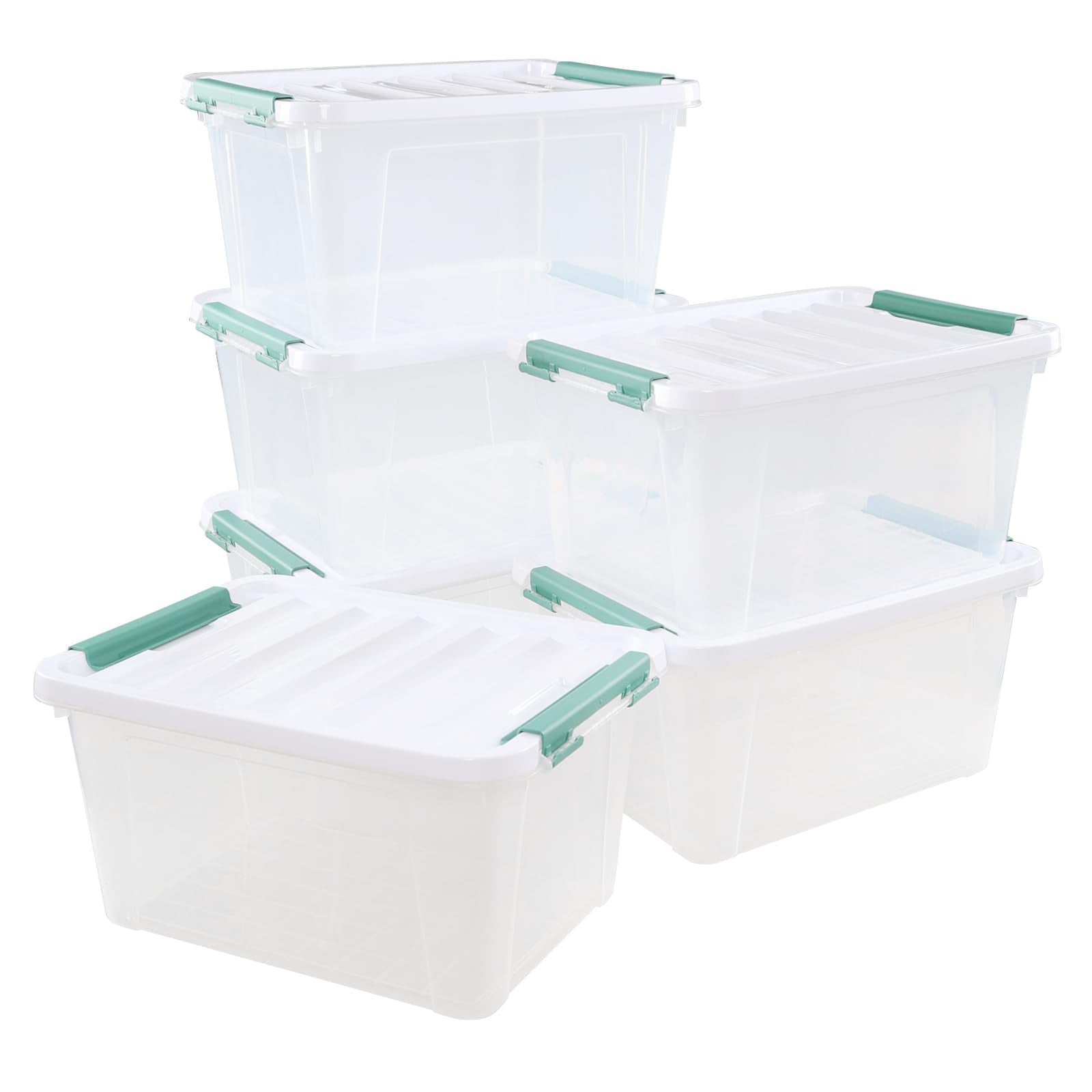 6 Pack Clear Storage Latch Bins (6 Count)