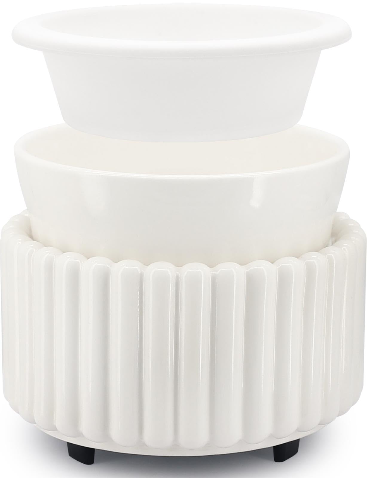 Ceramic Wax Melt Warmer with 1 pc Silicone Dish Candle Warmer for Scented Wax Electric Fragrance Burner for Home