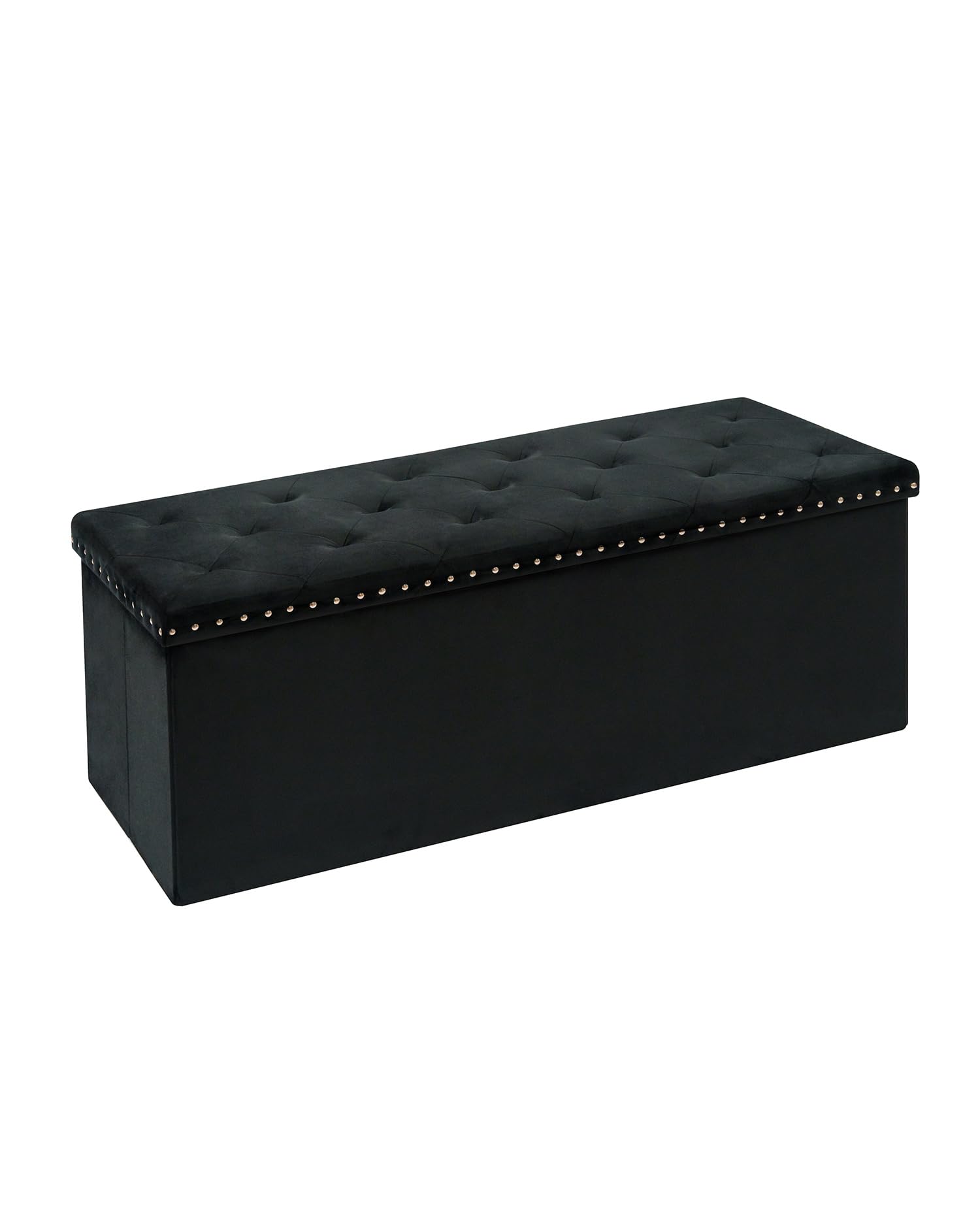 Velvet Storage Ottoman Bench