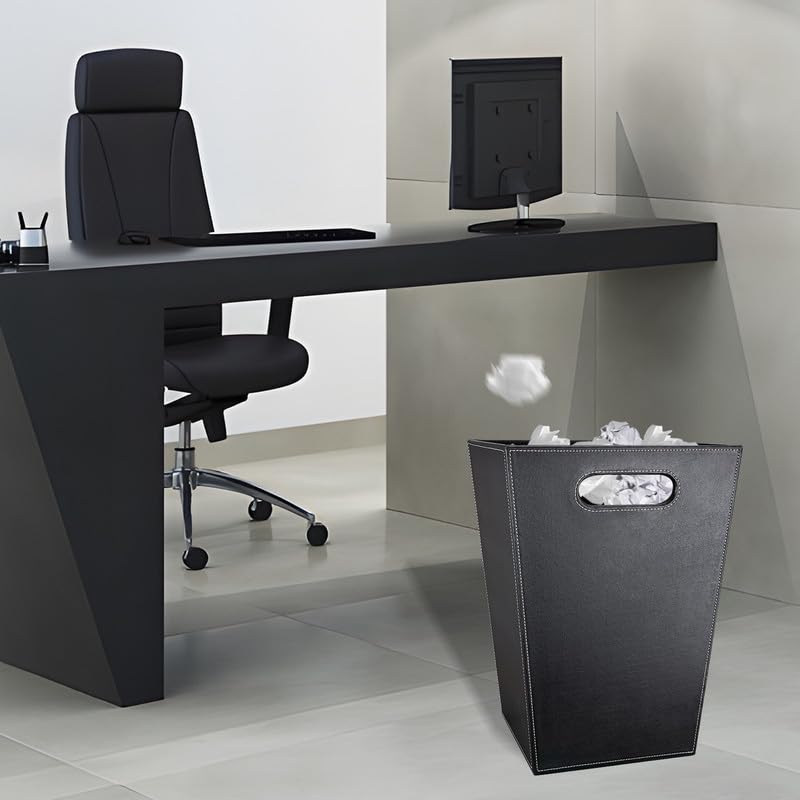 Pu Leather Trash Can for Bedroom