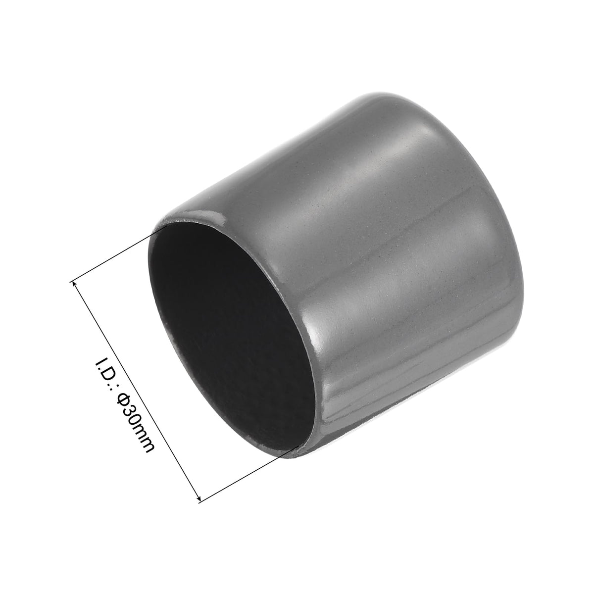 20pcs Rubber End Caps 30mm ID Vinyl Cap Cover Screw Protectors Dark Grey