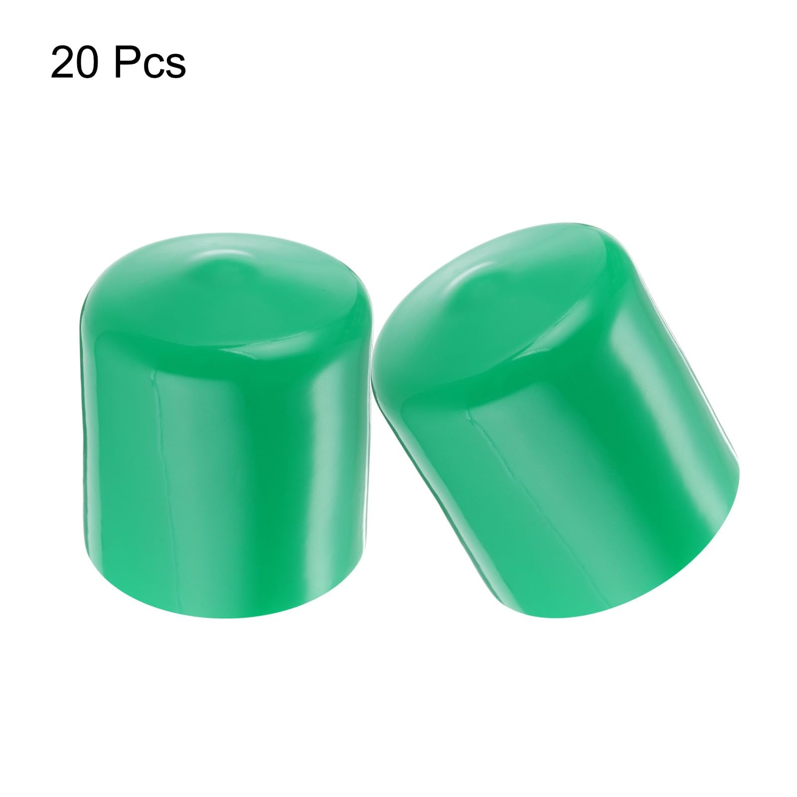 20pcs Rubber End Caps 40mm ID Vinyl PVC Round Tube Bolt Cap Cover Screw Thread Protectors Dark Green