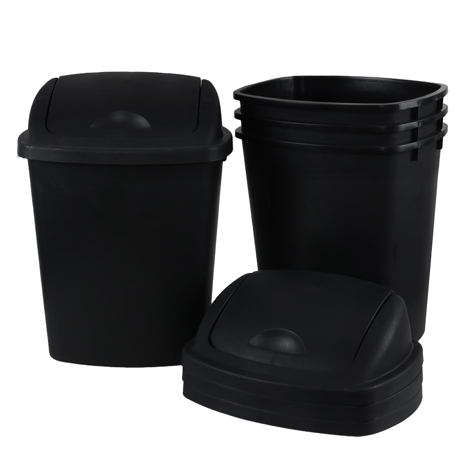 4 Pack 6 Gallon Trash Can Plastic (4 Count)
