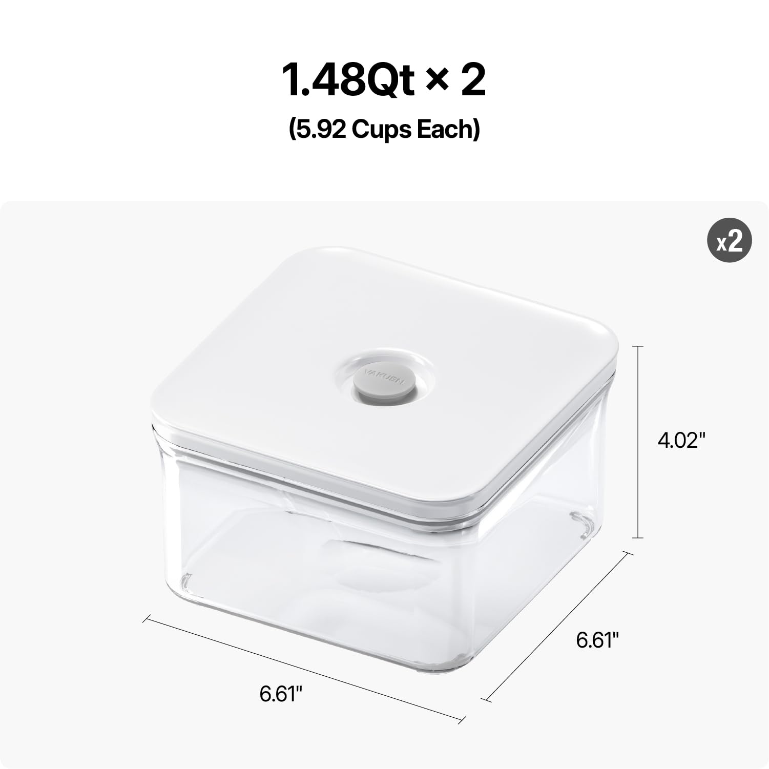 Premium Airtight Food Storage Containers (2 Count)