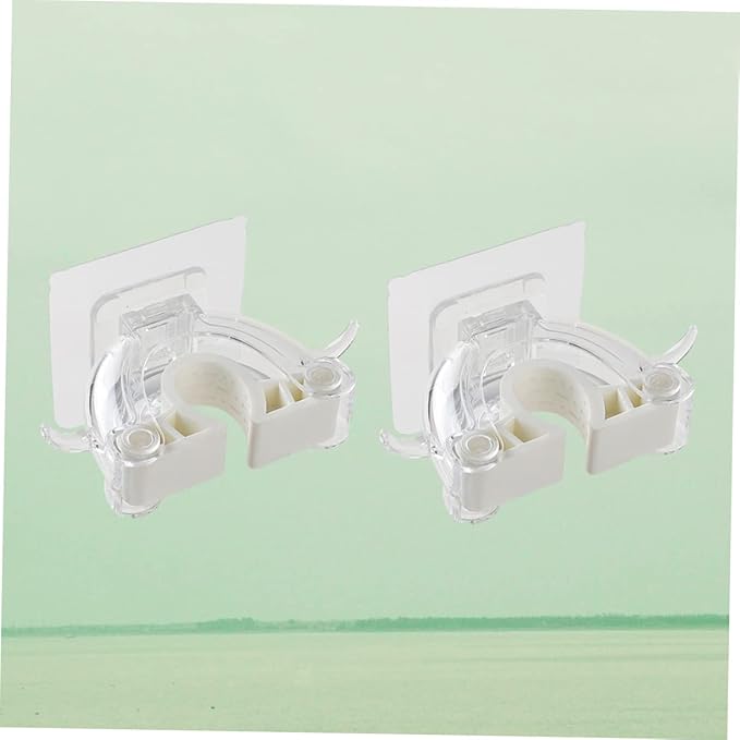 IMIKEYA 2pcs Mop Holder Wall Mount Broom Hanger Clip Seamless Mop Hook Home Kitchen Bathroom Organizer Plastic Material Easy Install