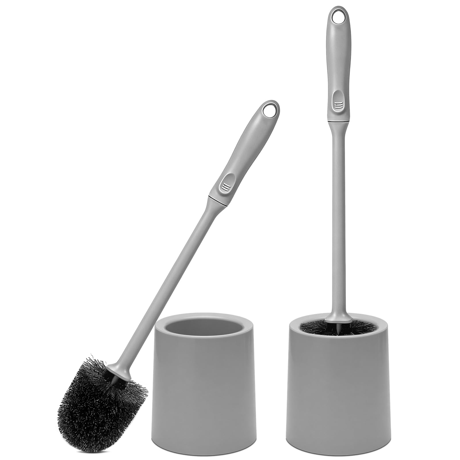 Toilet Brush and Holder 2 Pack with Long Handle