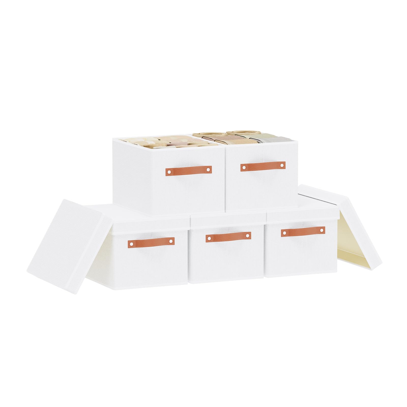White Foldable Storage Bins