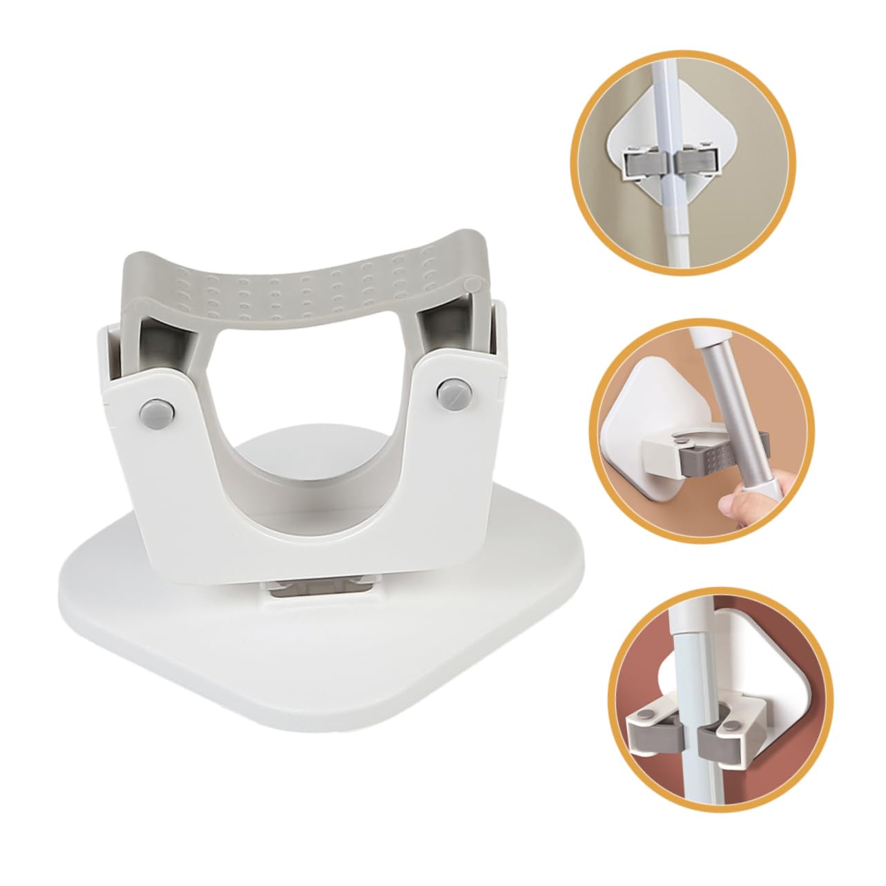 Mop Hanger Wall Mount Adhesive Broom Hooks Mop Bucket Wall Hooks for Cleaning Tools Easy Install