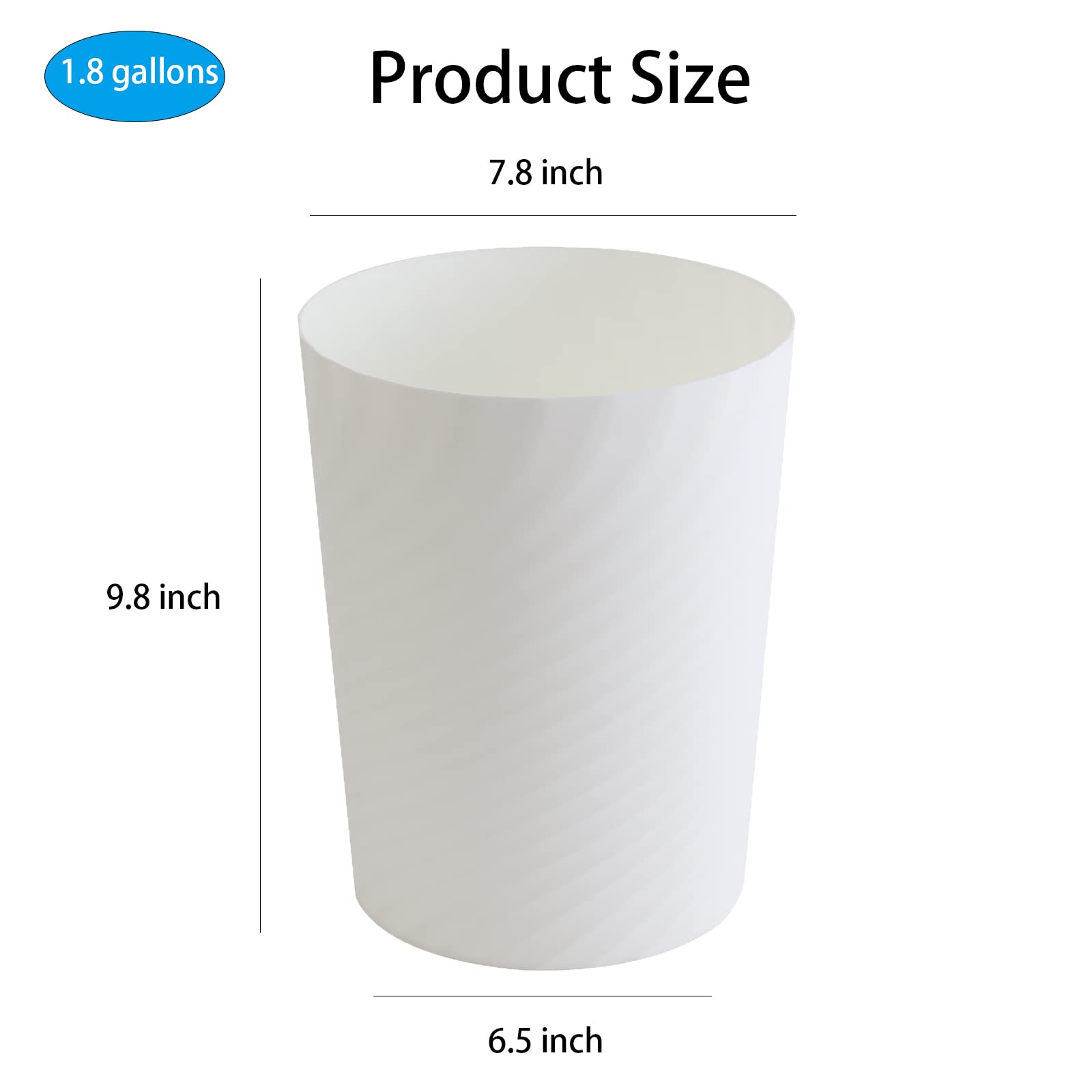 Plastic Small Bathroom Trash Can Wastebasket Garbage Can (2 Count)