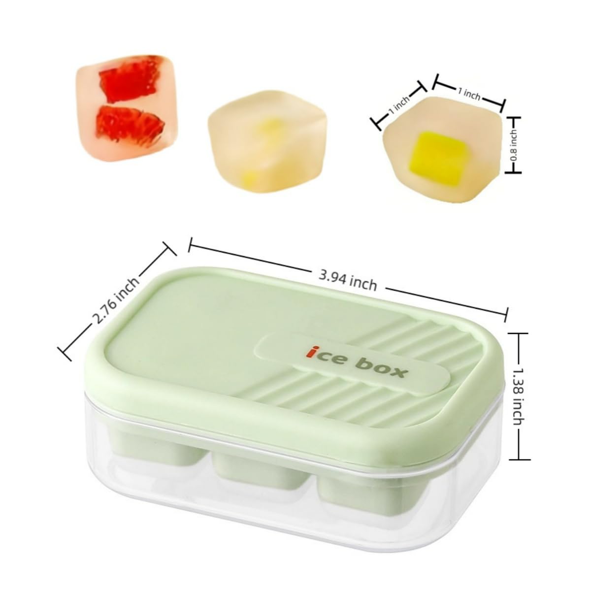 3 pack mini ice cube tray with lid and bin (3 Count)