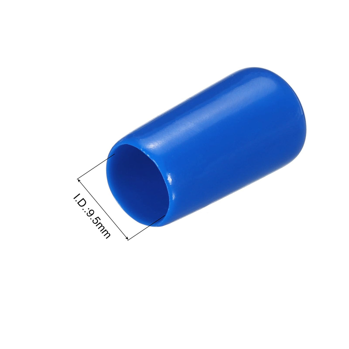 20pcs Rubber End Caps 9.5mm ID Vinyl PVC Round Tube Bolt Cap Cover Screw Thread Protectors Blue