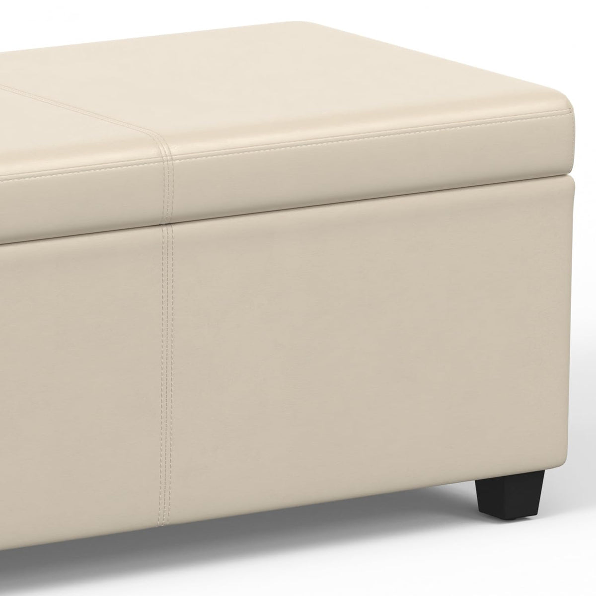 Avalon 54" Wide Vegan Leather Storage Ottoman in Tanners Brown