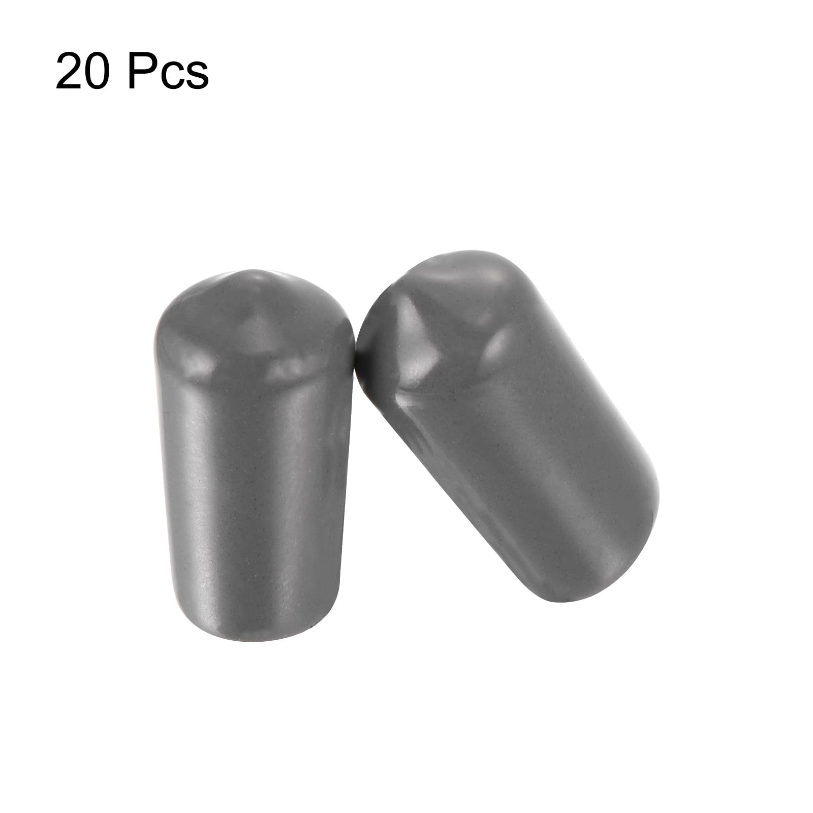 20pcs Rubber End Caps 11mm ID Vinyl PVC Round Tube Bolt Cap Cover Screw Thread Protectors Dark Grey
