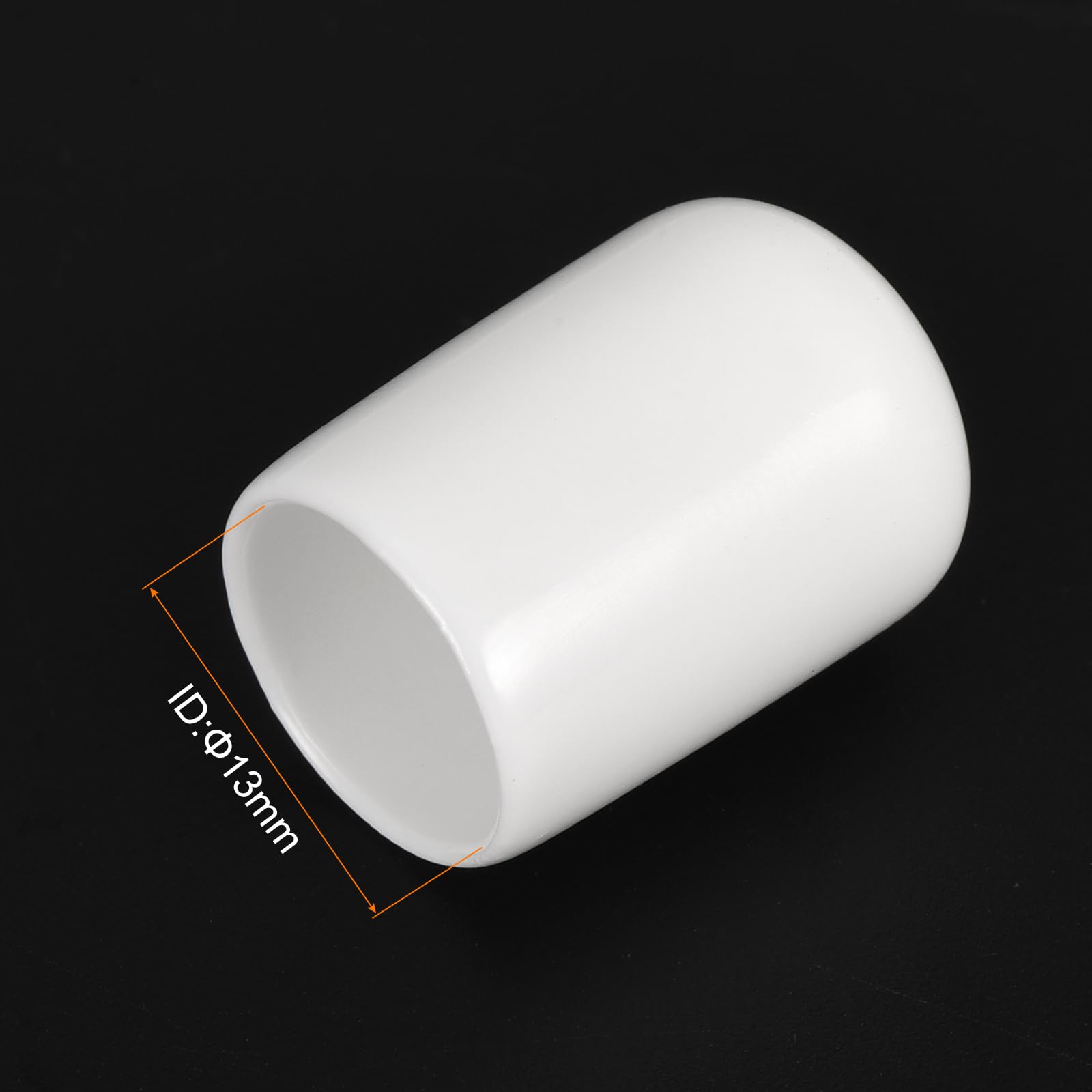 20pcs Rubber End Caps 13mm ID Vinyl Round End Cap Cover Screw Thread Protectors White